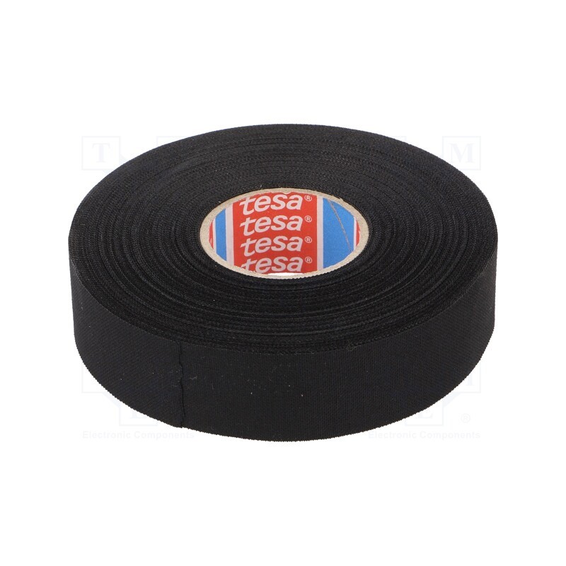 1 pcs x TESA - 51006-00029-00 - Tape: textile, W: 25mm, L: 25m, Thk: 300um, Automotive, black, 150°C