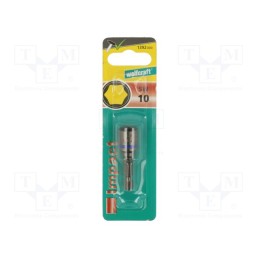 1 pcs x WOLFCRAFT - 1392000 - Screwdriver bit, 6-angles socket, Socket: HEX 10mm
