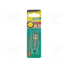1 pcs x WOLFCRAFT - 1391000 - Screwdriver bit, 6-angles socket, Socket: HEX 8mm