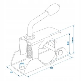 Fixing bracket for support wheel 48mm 1