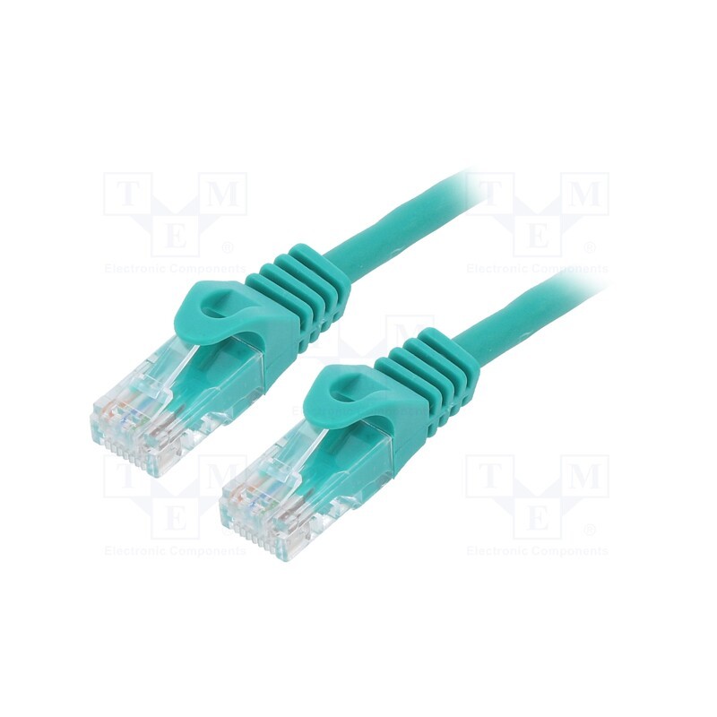 1 pcs x GEMBIRD - PP6U-5M/G - Patch cord, U/UTP, 6, stranded, CCA, PVC, green, 5m, 26AWG