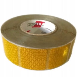 Yellow intermittent reflective tape for truck tarpaulin, 1 m