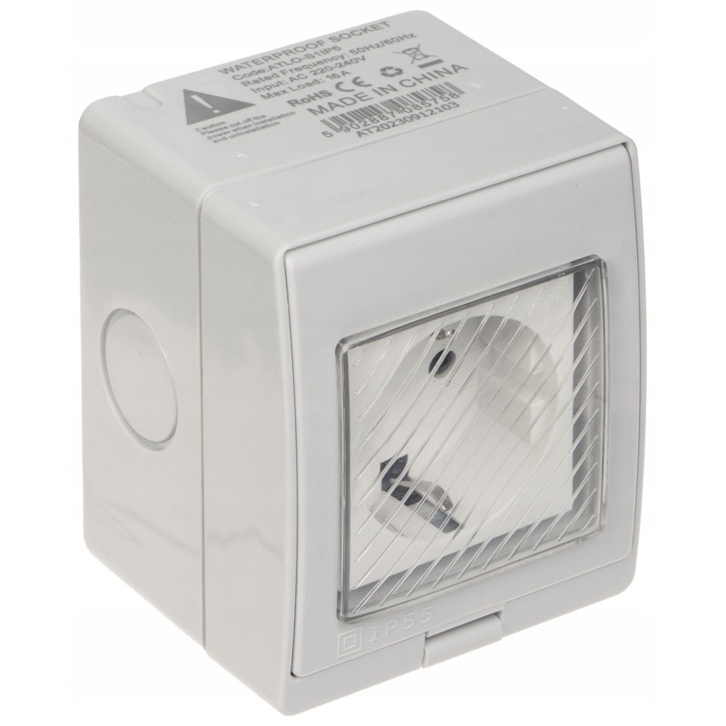 230v surface-mounted outdoor socket, IP55