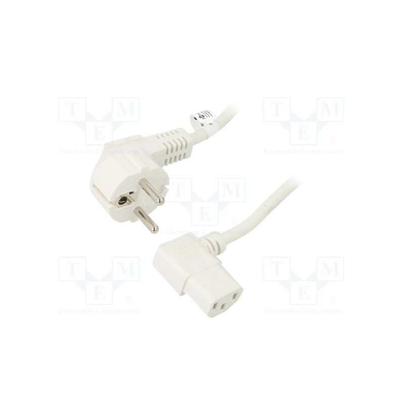 1 pcs x Goobay - 93120 - Cable, CEE 7/7 (E/F) plug angled,IEC C13 female 90°, PVC, 5m