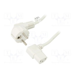 1 pcs x Goobay - 95424 - Cable, CEE 7/7 (E/F) plug angled,IEC C13 female 90°, PVC, 2m