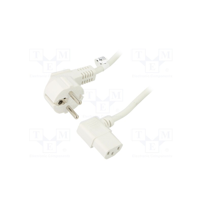1 pcs x Goobay - 95424 - Cable, CEE 7/7 (E/F) plug angled,IEC C13 female 90°, PVC, 2m