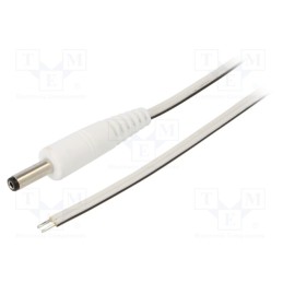 1 pcs x WEST POL - P40-TT-T035-150WH - Cable, 2x0.35mm2, wires,DC 4,0/1,7 plug, straight, white, 1.5m