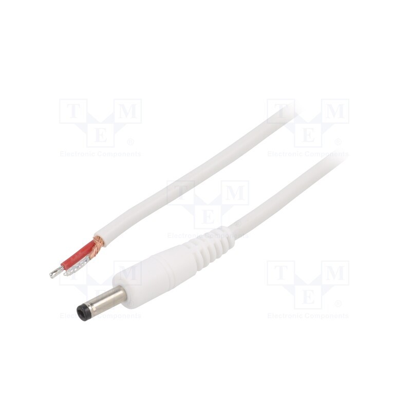 1 pcs x WEST POL - P40-TT-C100-150WH - Cable, 1x1mm2, wires,DC 4,0/1,7 plug, straight, white, 1.5m