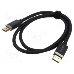 1 pcs x SAVIO - SAVKABELCL-165 - Cable, DisplayPort 1.4, DisplayPort plug,both sides, textile, 1m