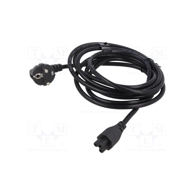 1 pcs x SAVIO - SAVKABELCL-158 - Cable, 3x0.75mm2, CEE 7/7 (E/F) plug angled,IEC C5 female, PVC