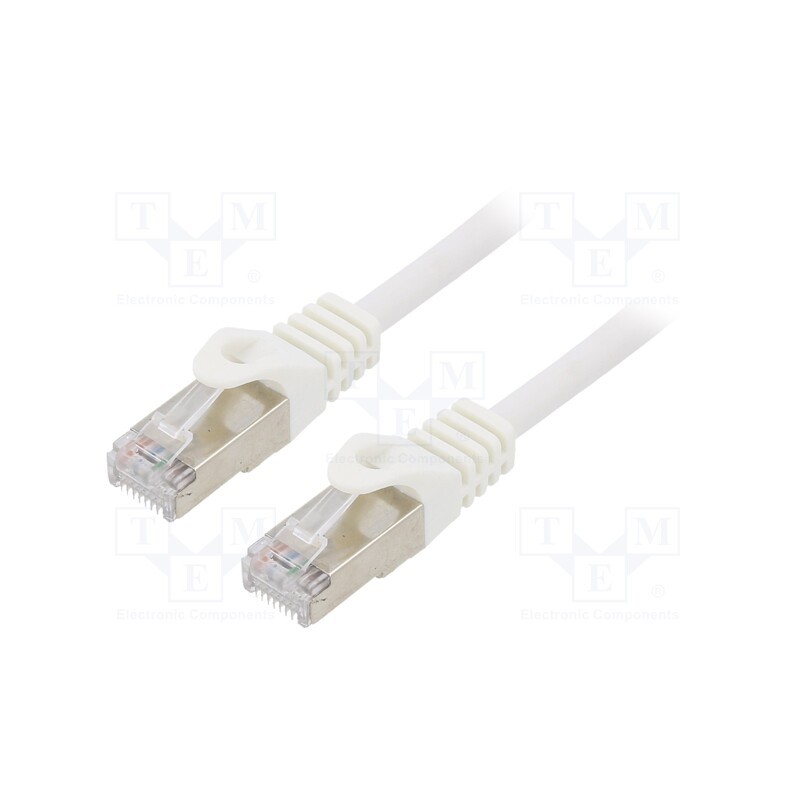 1 pcs x GEMBIRD - PP6-0.25M/W - Patch cord, F/UTP, 6, stranded, CCA, PVC, white, 0.25m, RJ45 plug