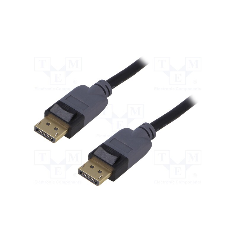 1 pcs x QOLTEC - 50465 - Cable, DisplayPort 1.3, DisplayPort plug,both sides, 1m, black