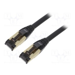1 pcs x GEMBIRD - PP8-LSZHCU-BK-3M - Patch cord, S/FTP, Cat 8, stranded, Cu, LSZH, black, 3m, 27AWG