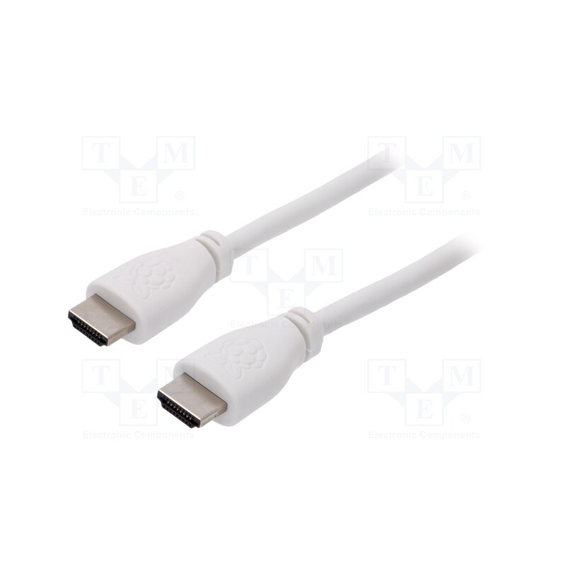 1 pcs x RASPBERRY PI - KAB-07041 - Cable, HDMI 2.0, HDMI plug,both sides, 1m, white