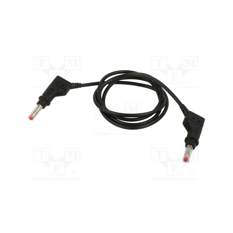 1 pcs x STu00c4UBLI - 66.9406-10021 - Test lead, 19A, banana plug 4mm,both sides, Len: 1m, black