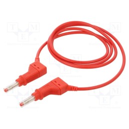 1 pcs x STu00c4UBLI - 66.9406-10022 - Test lead, 19A, banana plug 4mm,both sides, Len: 1m, red