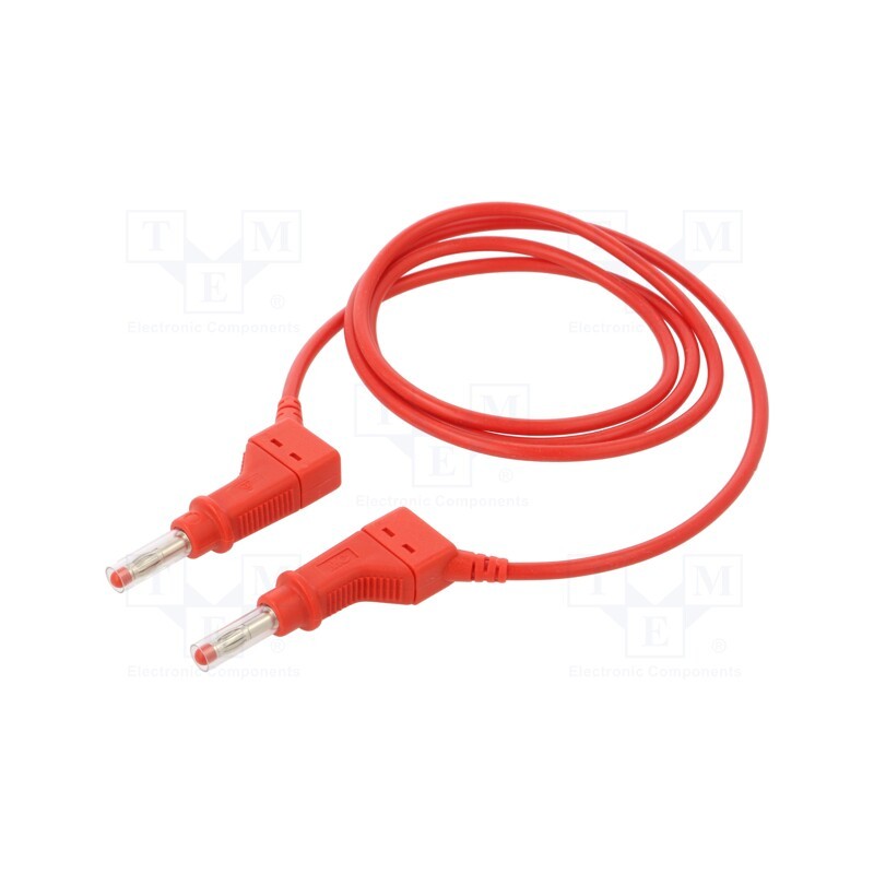 1 pcs x STu00c4UBLI - 66.9406-10022 - Test lead, 19A, banana plug 4mm,both sides, Len: 1m, red