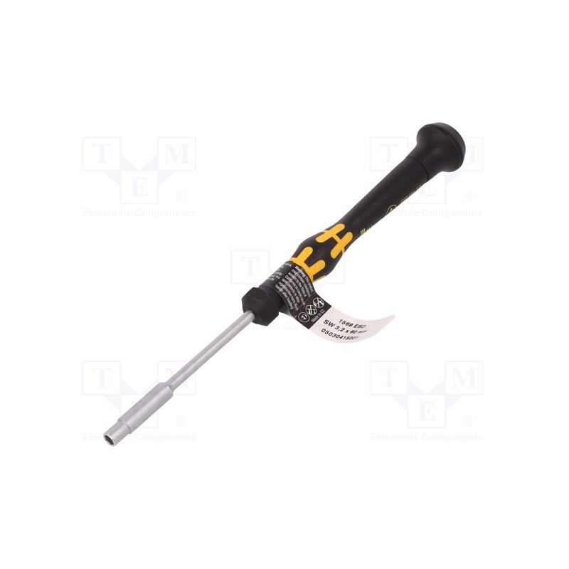 1 pcs x WERA - 5030415001 - Screwdriver, 6-angles socket, precision, ESD, Blade length: 60mm