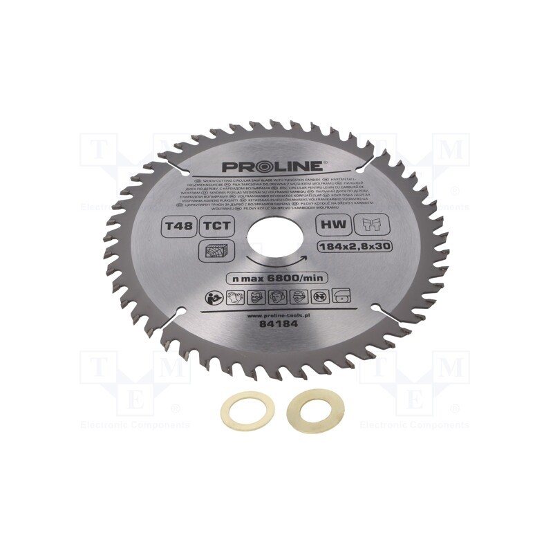 1 pcs x PROLINE - 84184 - Circular saw, Ø: 184mm, Øhole: 30mm, Teeth: 48, cemented carbide