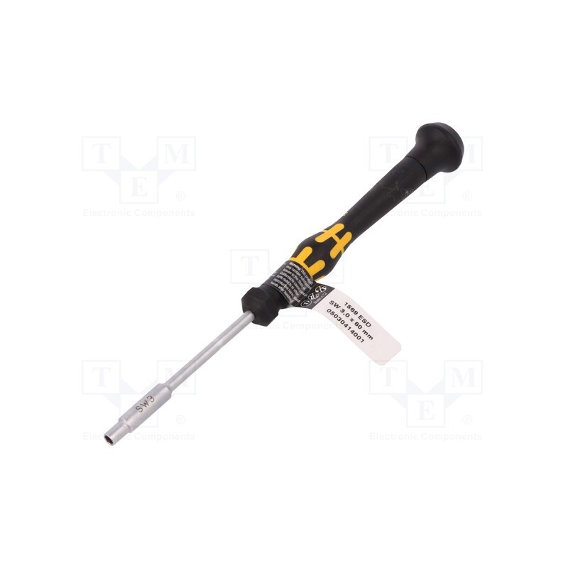 1 pcs x WERA - 5030414001 - Screwdriver, 6-angles socket, precision, ESD, Blade length: 60mm