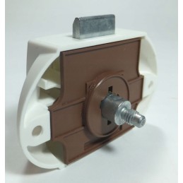 Plastic bathroom lock for a camper trailer