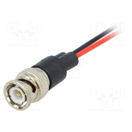 1 pcs x MUELLER ELECTRIC - BU-5100-A-4-0 - Test lead, BNC plug,free end, Urated: 300V, Len: 0.18m, black