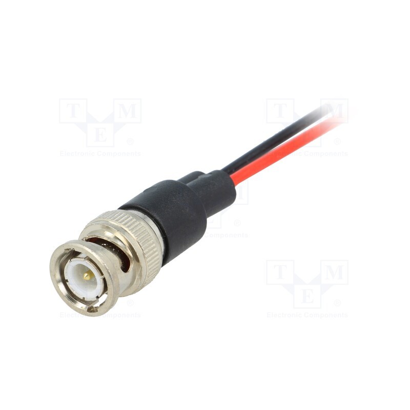 1 pcs x MUELLER ELECTRIC - BU-5100-A-4-0 - Test lead, BNC plug,free end, Urated: 300V, Len: 0.18m, black