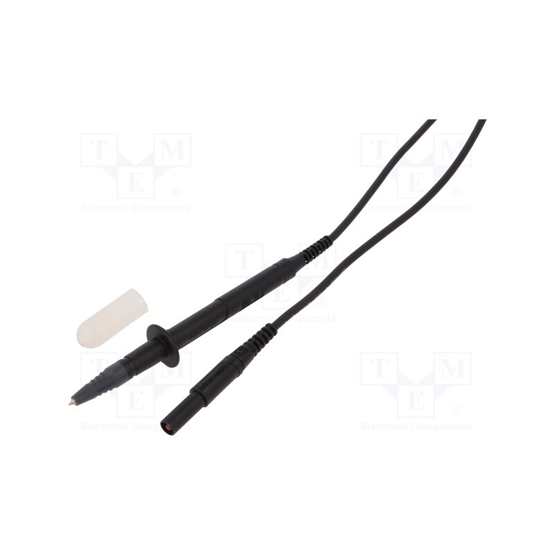 1 pcs x SCHu00dcTZINGER - SPL 7316 NI / 1 / 100 / SW - Test lead, 16A, probe tip,banana plug 4mm, Len: 1m, red