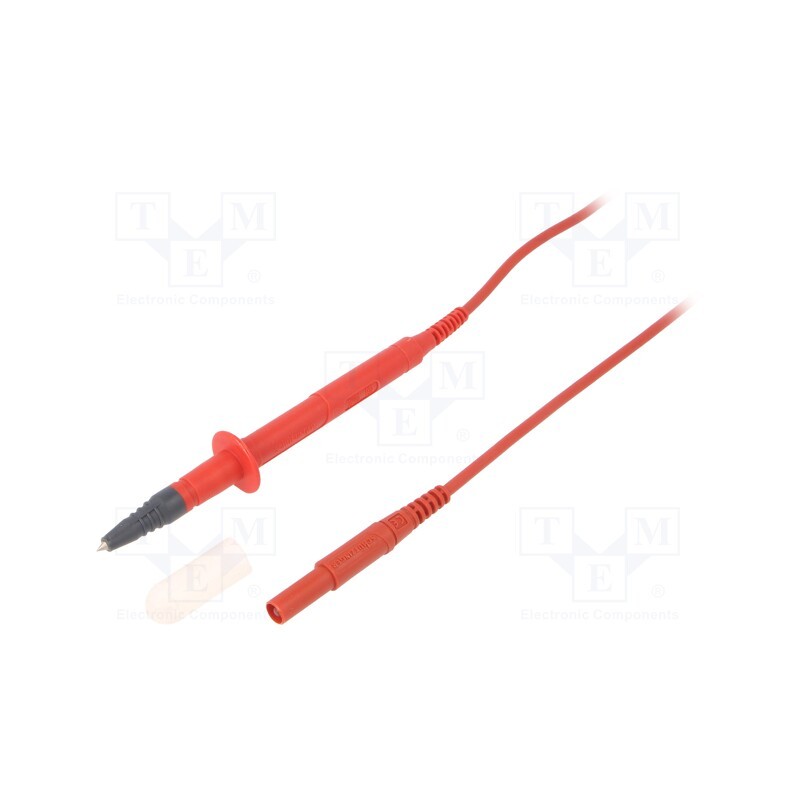 1 pcs x SCHu00dcTZINGER - SPL 7316 NI / 1 / 100 / RT - Test lead, 16A, probe tip,banana plug 4mm, Len: 1m, black