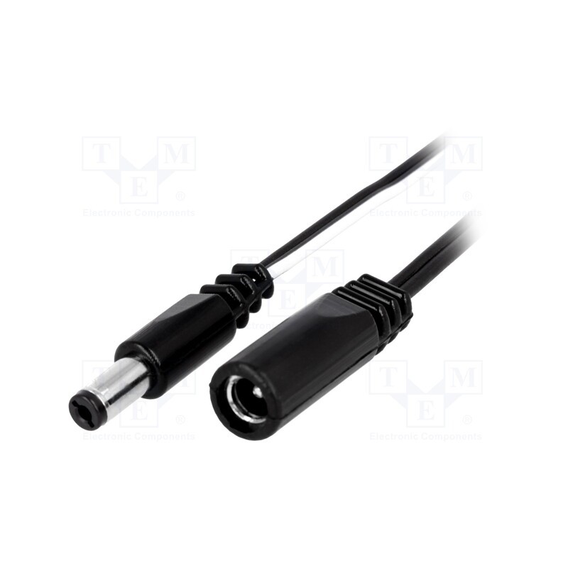 1 pcs x BQ CABLE - DC.INV.0200.0050 - Cable, 2x0.5mm2, DC 5,5/2,1 plug,DC 5,5/2,1 socket, straight