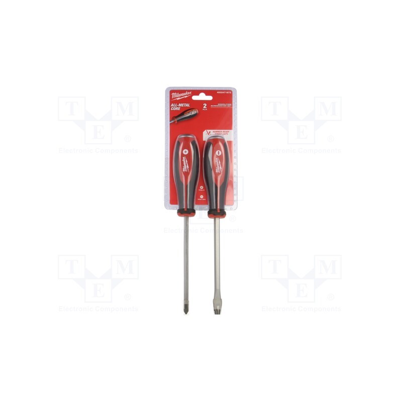 1 set x Milwaukee - 4932471872 - Kit: screwdrivers, for impact, Phillips,slot, Size: PH2,SL 7,9