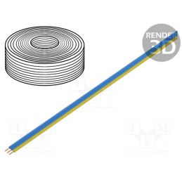 1 rol x DONAU ELEKTRONIK - 318-223 - Wire: ribbon, FBK Toy, 3x0.14mm2, stranded, Cu, PVC, blue,yellow