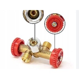 Cylinder distributor, gas valve, two-piece grill, camper, trailer, kitchen