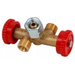 Cylinder distributor, gas valve, two-piece grill, camper, trailer, kitchen