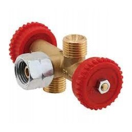 Cylinder distributor, gas valve, two-piece grill, camper, trailer, kitchen