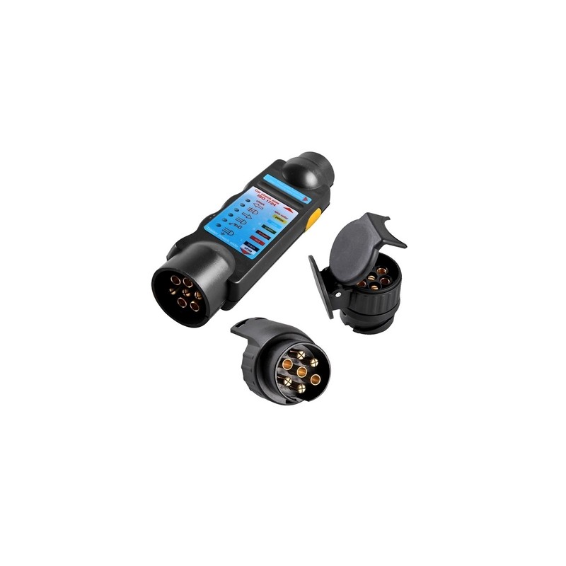 Towbar socket tester with 2 adapters