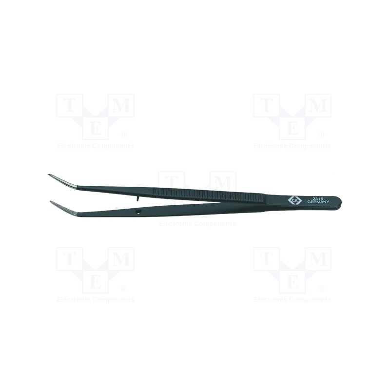 1 pcs x C.K - T2315 - Tweezers, 150mm, for precision works, Blades: curved