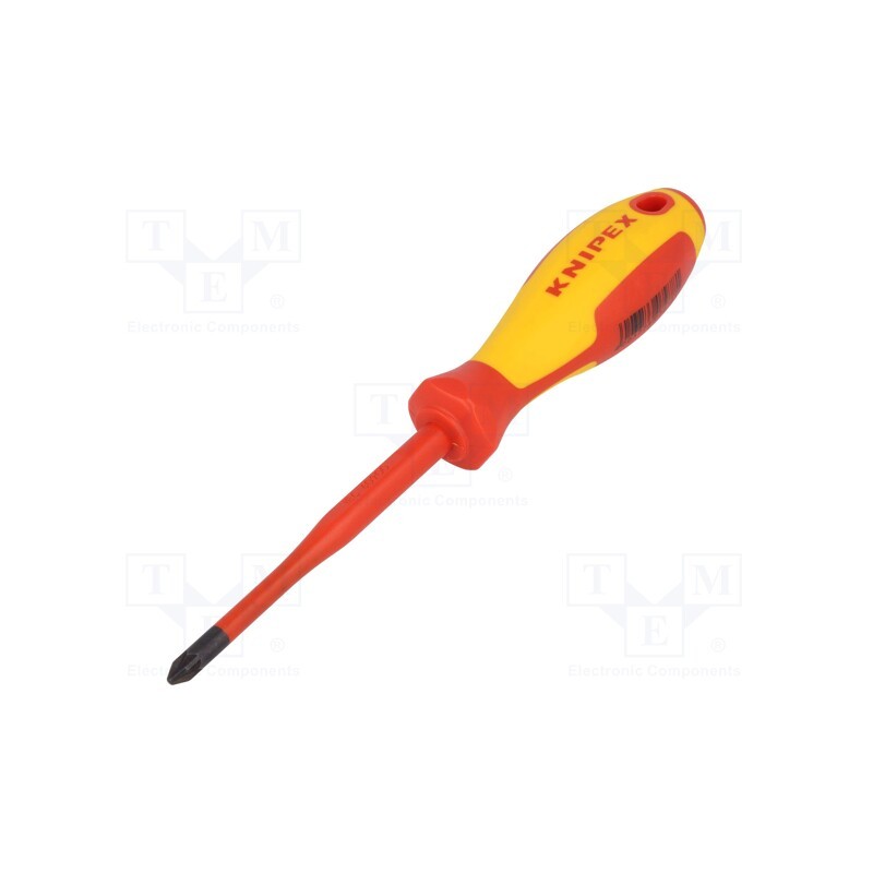 1 pcs x KNIPEX - 98 25 02 SL - Screwdriver, insulated, Pozidriv®, PZ2, Blade length: 100mm, 1kVAC