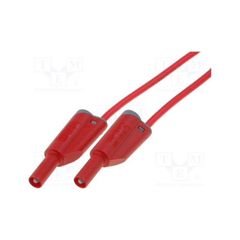 1 pcs x ELECTRO-PJP - 2617-IEC-200-RT - Test lead, 36A, banana plug 4mm,both sides, Len: 2m, red