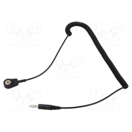 1 pcs x DESCO EUROPE - 230155 - Connection cable, ESD,coiled, black, 1MΩ, 2m