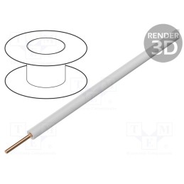 1 rol x DONAU ELEKTRONIK - 105-5-100 - Wire, 0.2mm2, solid, Cu, PVC, white, 60V, 100m, 1x0.2mm2
