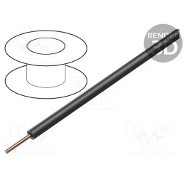 1 rol x DONAU ELEKTRONIK - 105-1-100 - Wire, 0.2mm2, solid, Cu, PVC, black, 60V, 100m, 1x0.2mm2
