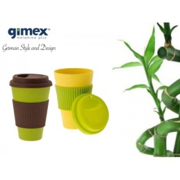 Bamboo cups, 2 pcs, with Gimex melamine lids