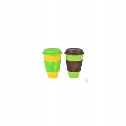 Bamboo cups, 2 pcs, with Gimex melamine lids