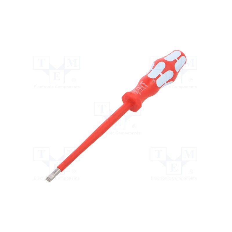 1 pcs x WERA - 5022732001 - Screwdriver, insulated, slot, 5,5x1,0mm, Blade length: 125mm