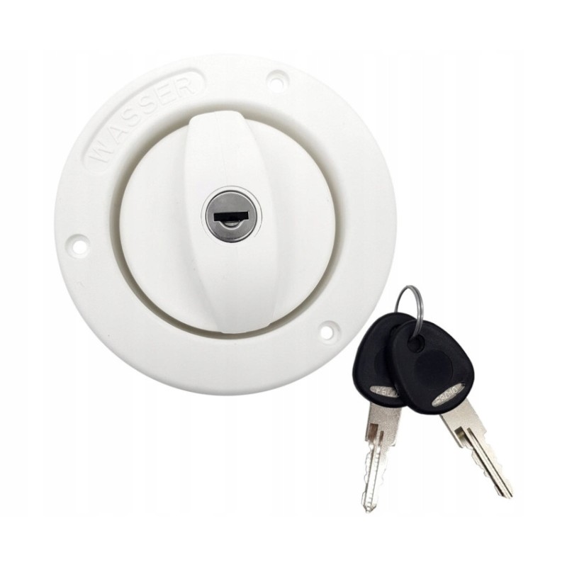 Short white water inlet for a camper trailer