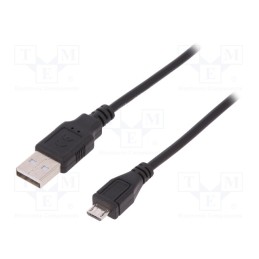 1 pcs x DIGITUS - AK-300127-010-S - Cable, USB 2.0, USB A plug,USB B micro plug, nickel plated, 1m
