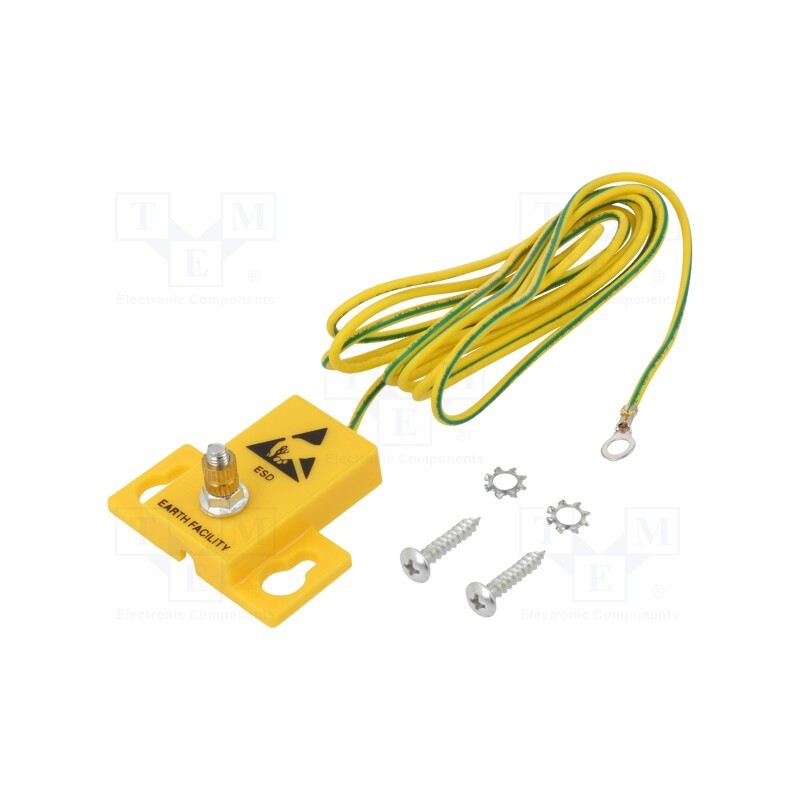 1 pcs x STATICTEC - STW2240 - Grounding of cable systems, ESD, 1MΩ, 2m, for wall mounting