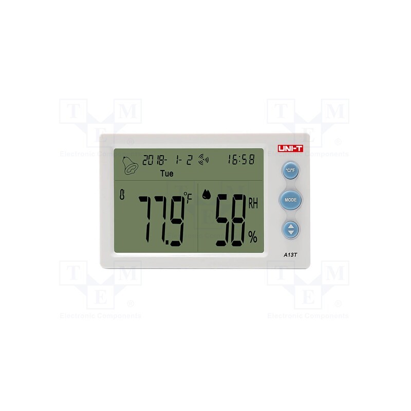 1 pcs x UNI-T - A13T - Thermo-hygrometer, LCD 4,5', -10÷50°C, 20÷95%RH, Accur: ±1,0°C