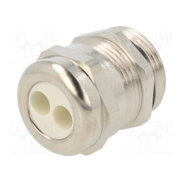 1 pcs x HUMMEL - 1.697.1605.01 - Cable gland, multi-hole, PG16, IP65, brass, Body plating: nickel